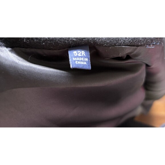 Turnbury Black 3 Button Long Trench Coat Amicale Wool & Cashmere Lined Size 52R - Picture 10 of 10